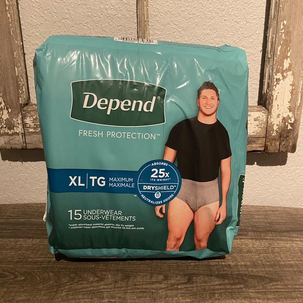 Depend Fresh Protection Incontinence Underwear for Men, Adult Diapers, XL